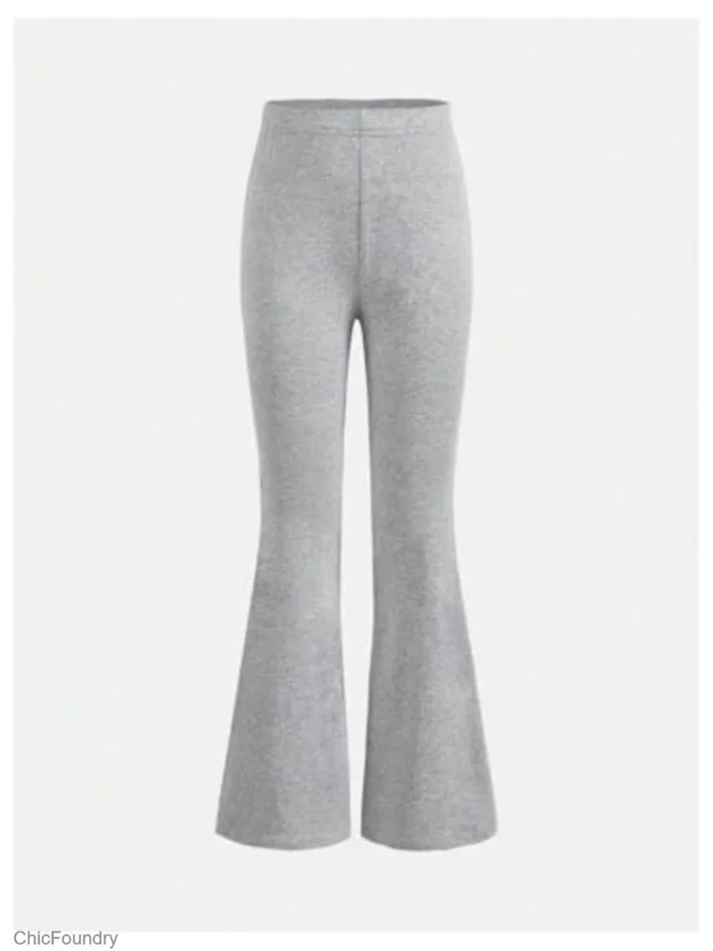 Girl's Two Piece Outfit Rib Knit Tee & Flare Leg Pants Set